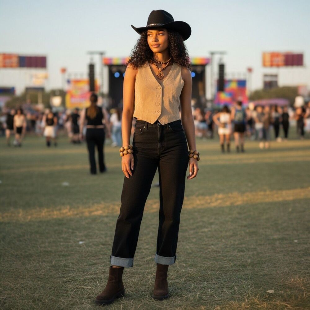 Express Vintage 90s Suede Vest Womens XS Tan Festival Bohemian Western Neutral